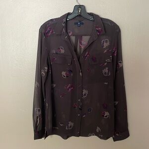 EUC Gap Sheer Floral Blouse. Small